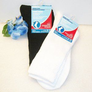 2 GREENBRIER INTERNATIONAL Diabetic Crew Socks Men’s 6-12 1 Black 1 White NWT